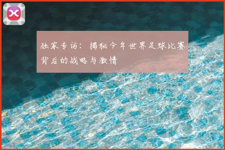 独家专访：揭秘今年世界足球比赛背后的战略与激情